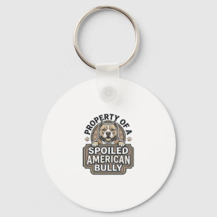 Spoiled American Bully Vintage Engraving Design_1 Keychain