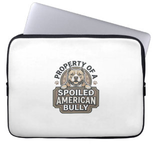 Spoiled American Bully Vintage Engraving Design_1 Laptop Sleeve