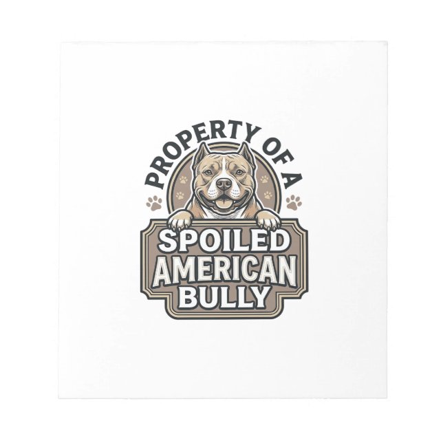 Spoiled American Bully Vintage Engraving Design_1 Notepad (Front)