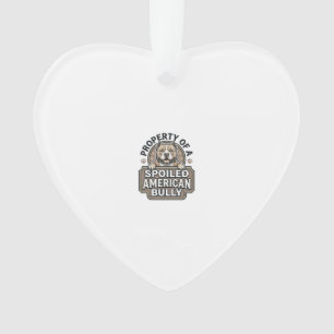 Spoiled American Bully Vintage Engraving Design_1 Ornament