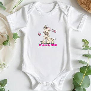 Spoiled By Mama - Cute Mom and Baby Giraffe Bodysuit