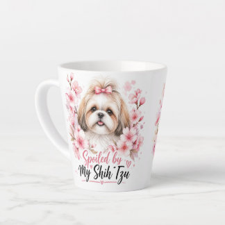 Spoiled By My Shih Tzu Cute Floral Dog Mom Mug