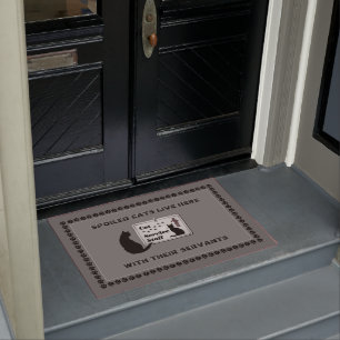 Spoiled Cats with Servants (customizable) Doormat