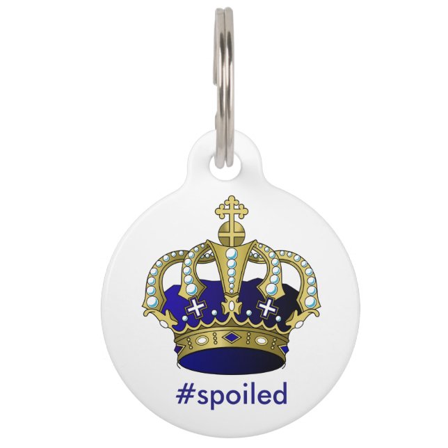 Spoiled Prince Round Large Pet Tag (Front)
