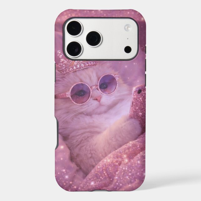 Spoiled Princess Cat Texting in Bed                (Back)