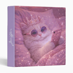 Spoiled Princess Cat Texting in Bed                Binder