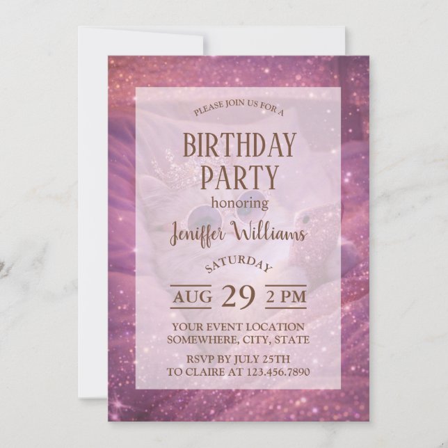 Spoiled Princess Cat Texting in Bed                Invitation (Front)