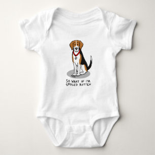 Spoiled Rotten Beagle (tri colour 3) Dog Funny Baby Bodysuit