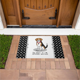 Spoiled Rotten Beagle (tri colour 3) Dog Funny Doormat