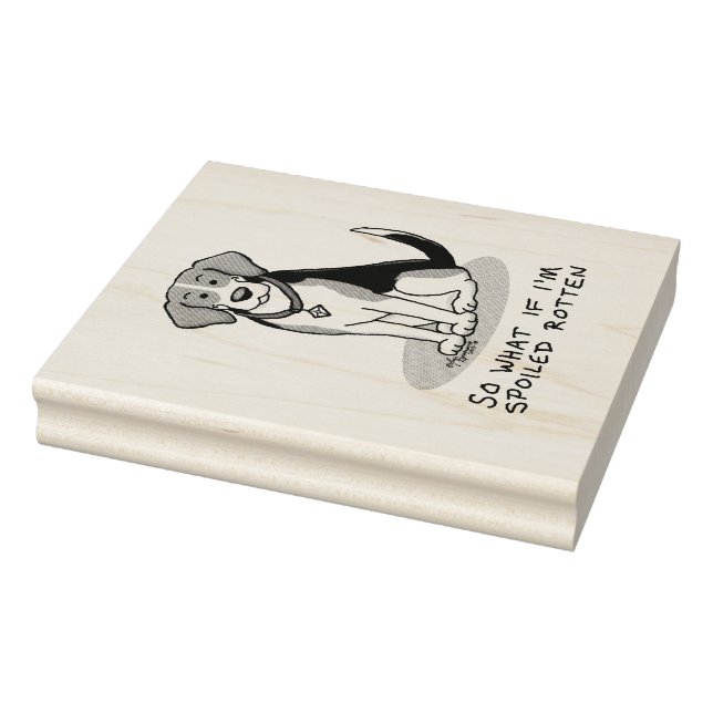 Spoiled Rotten Beagle (tri colour 3) Dog Funny Rubber Stamp (Stamp)