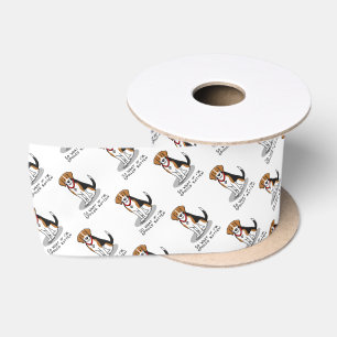 Spoiled Rotten Beagle (tri colour 3) Dog Funny Satin Ribbon