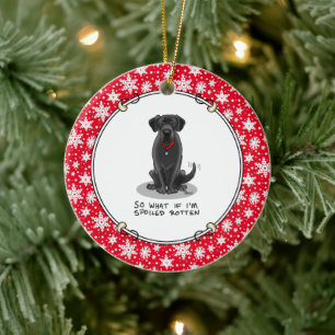 Spoiled Rotten Black Lab Labrador Retriever Dog Ceramic Ornament