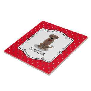 Spoiled Rotten Chocolate Lab Labrador Retriever Tile