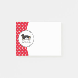 Spoiled Rotten Dachshund Dog (S black & tan) Cute Post-it Notes