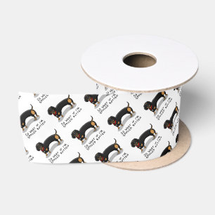 Spoiled Rotten Dachshund (S black & tan) Cute dog Satin Ribbon