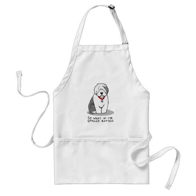 Spoiled Rotten Old English Sheepdog (Gray 1) Funny Standard Apron (Front)
