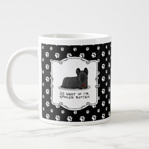 Spoiled Rotten Skye Terrier Dog (black) Cute Funny Large Coffee Mug