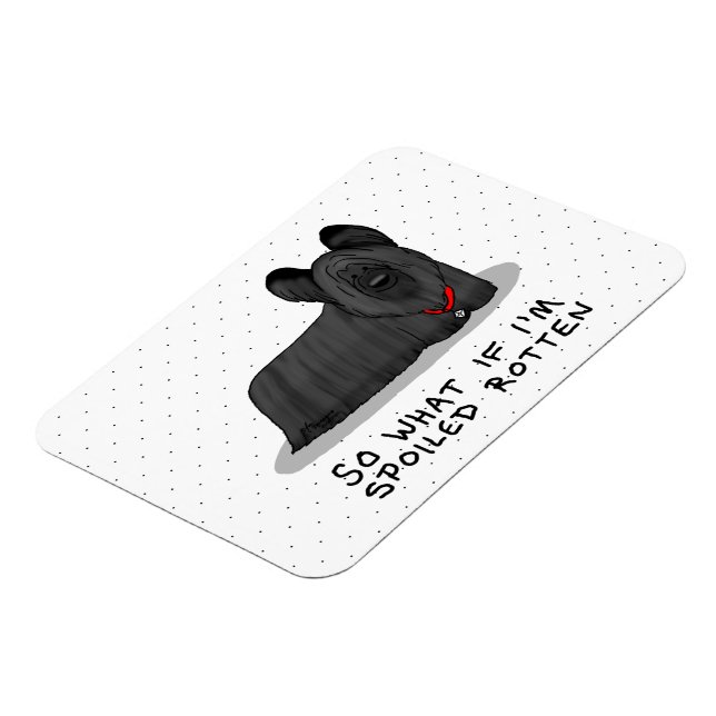 Spoiled Rotten Skye Terrier Dog (black) Cute Funny Magnet (Left Side)