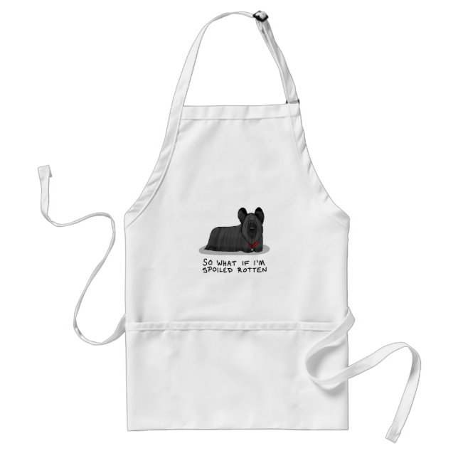 Spoiled Rotten Skye Terrier Dog (black) Cute Funny Standard Apron (Front)