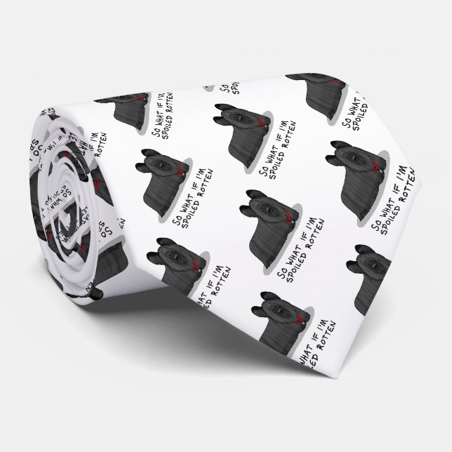 Spoiled Rotten Skye Terrier Dog (black) Cute Tie (Rolled)