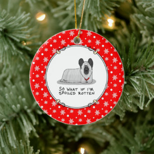 Spoiled Rotten Skye Terrier Dog (silver) Cute Fun Ceramic Ornament