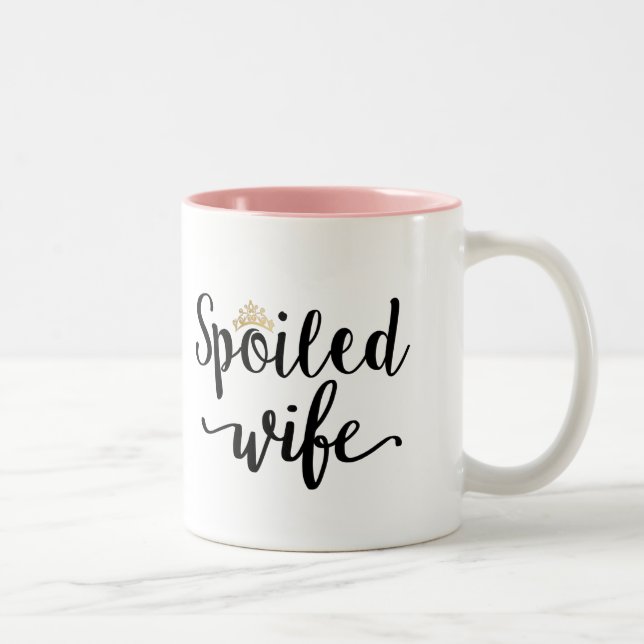 Spoiled Wife Personalized Two-Tone Coffee Mug (Right)