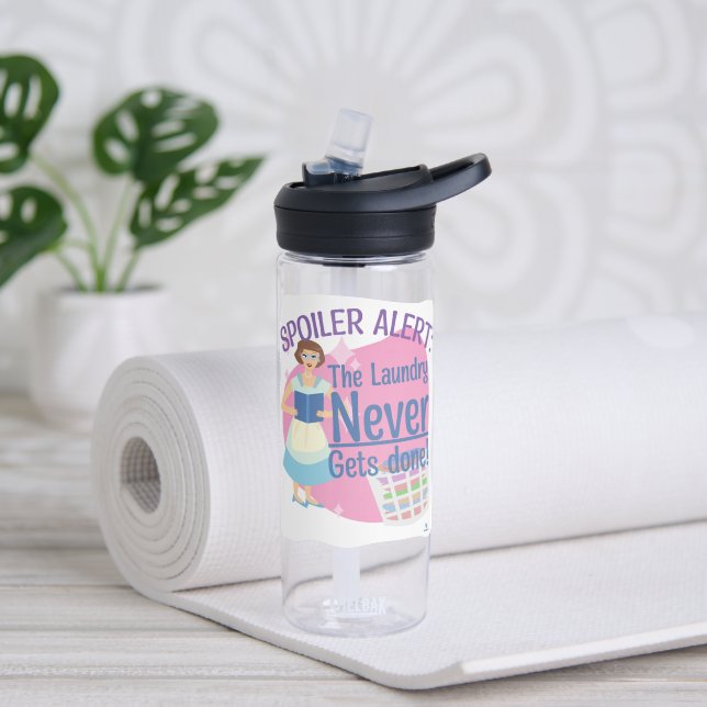 Spoiler Never Did Laundry Reading Housewife Water Bottle (Yoga)