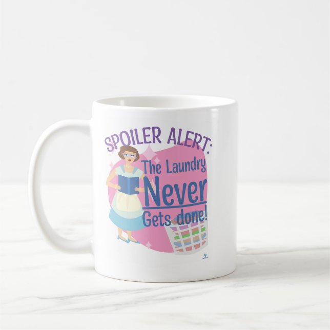 Spoiler Never Did Laundry Reading Retro Gal Coffee Mug (Left)