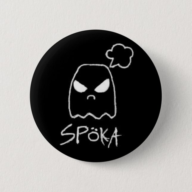 Spöka Black 2 Inch Round Button (Front)