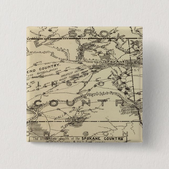 Spokane Country 2 Inch Square Button (Front)