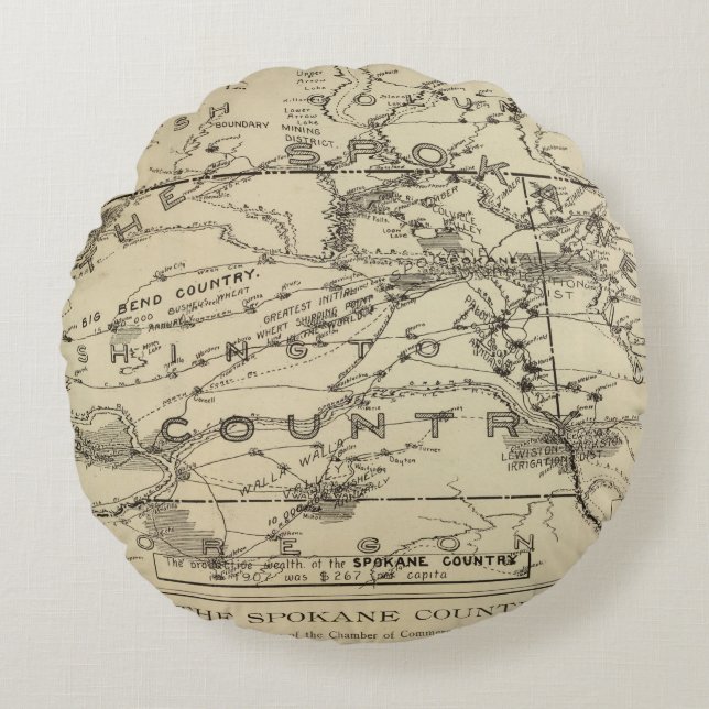 Spokane Country Round Pillow (Front)