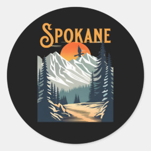 Spokane Hiking Classic Round Sticker