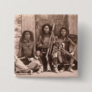 Spokane Indians, 1861 (b/w photo) 2 Inch Square Button