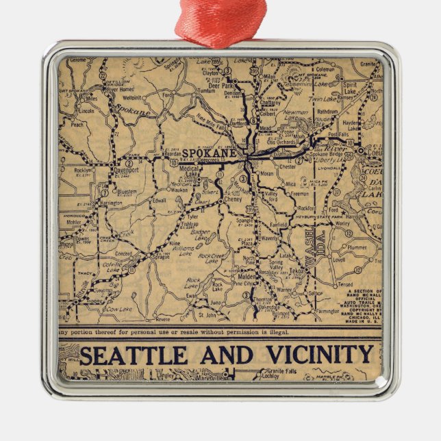 Spokane, Seattle Metal Ornament (Front)