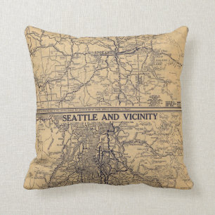 Spokane, Seattle Throw Pillow