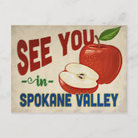 Spokane Valley Washington Apple - Vintage