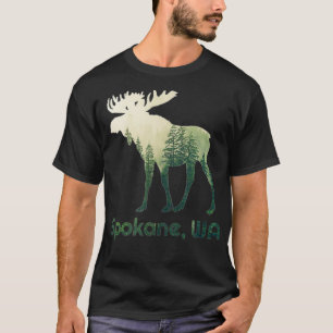 Spokane WA Moose Forest Tree Hunter Wildlife T-Shirt