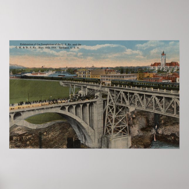 Spokane, WA - Union Pacific Railway Completion Poster (Front)