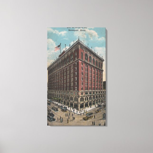 Spokane, WA - View of Davenport Hotel Canvas Print (Front)