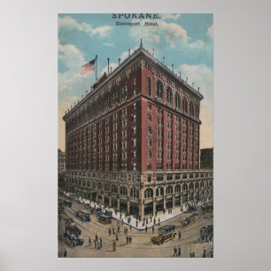 Spokane, WA - View of Davenport Hotel Poster