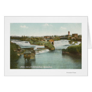 Spokane, WA - View of Middle Falls & River