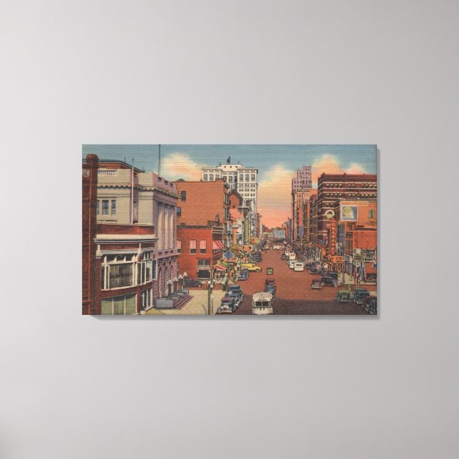 Spokane, WA - View of Riverside Ave. Canvas Print (Front)