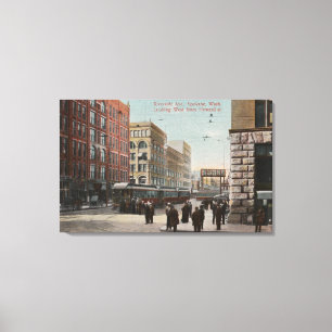Spokane, WA - View of Riverside Ave. & Howard St Canvas Print