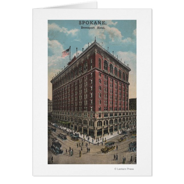 Spokane, WA - Vue de l'hôtel Davenport (Devant)