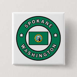 Spokane Washington 2 Inch Square Button