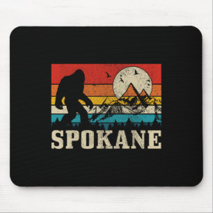 Spokane Washington Bigfoot Vintage Mountain Hunter Mouse Pad