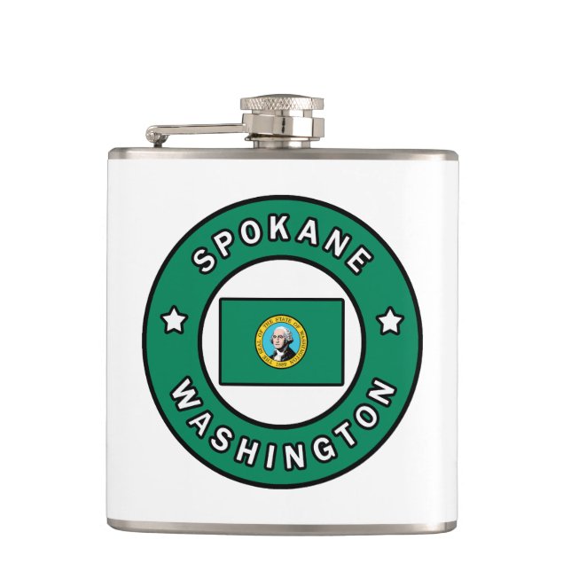 Spokane Washington Hip Flask (Front)