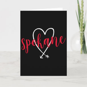 Spokane Washington Love Heart Handwriting Style Card