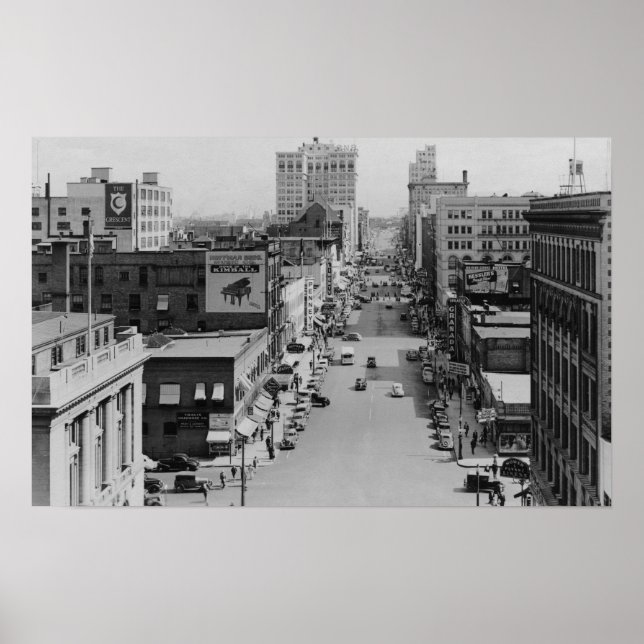 Spokane, Washington - Riverside Avenue Poster (Front)