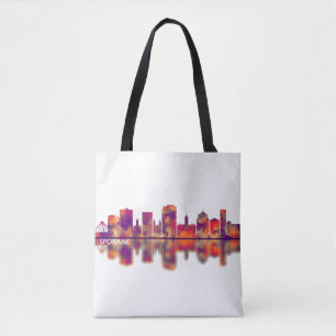Spokane Washington Skyline Tote Bag